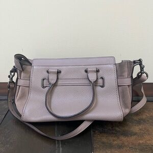 Coach satchel, taupe leather bag